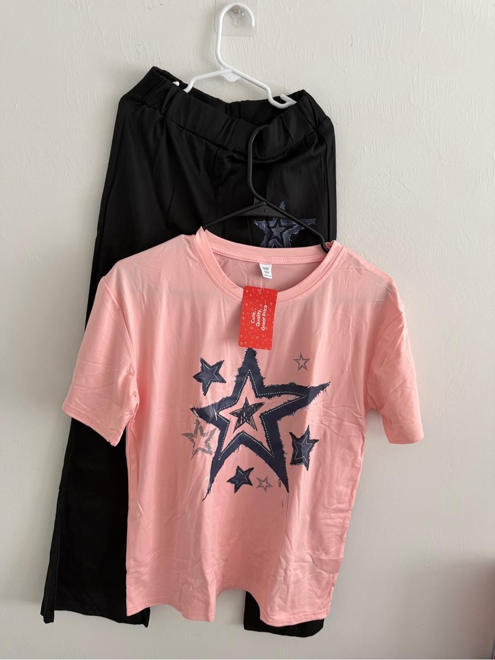 Others Follow Pink Tee with Navy Star Graphic